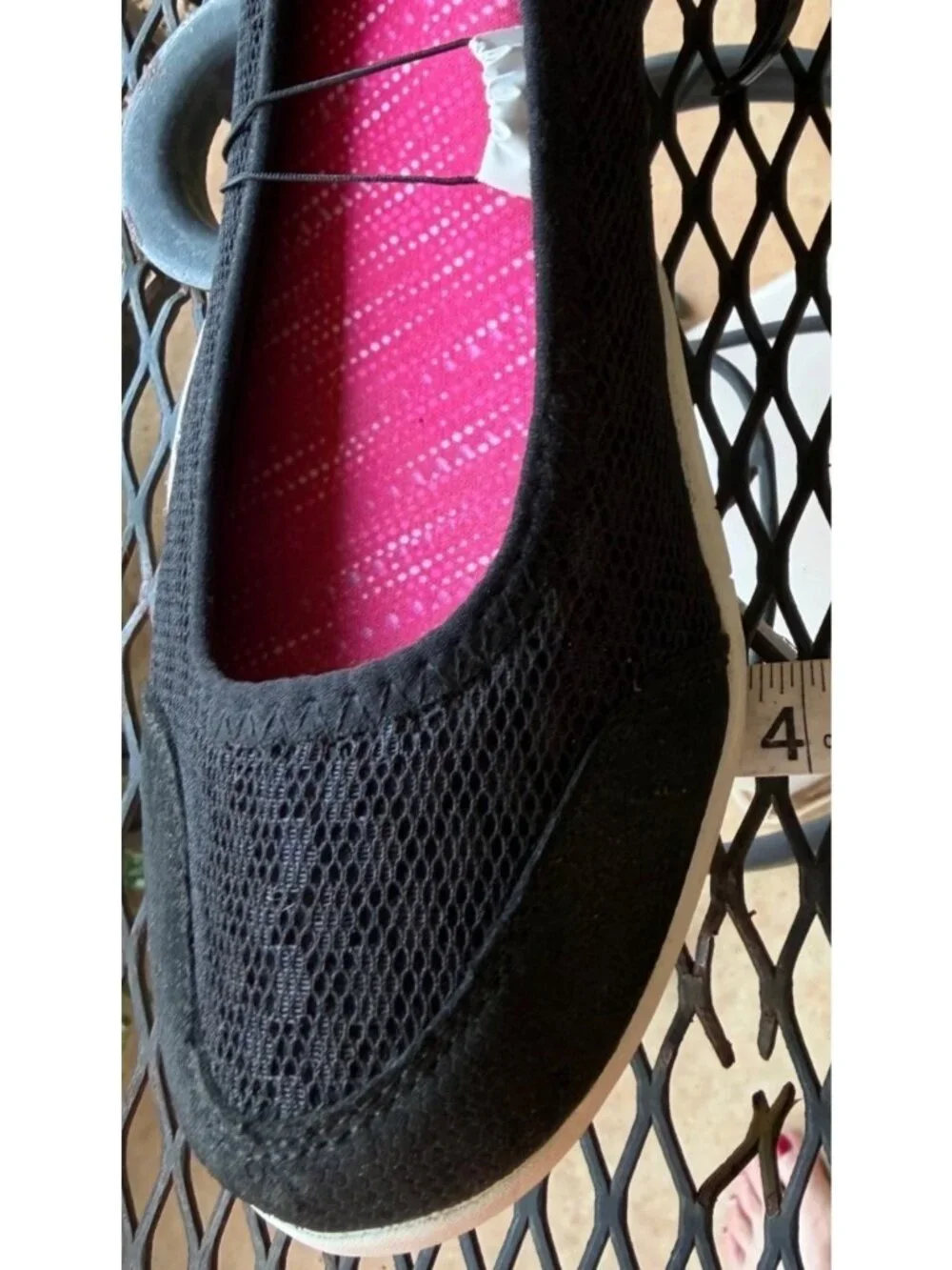 Athletic Works Mesh Black Slip-on Ballet Flats w/Memory Foam Women's Size 9